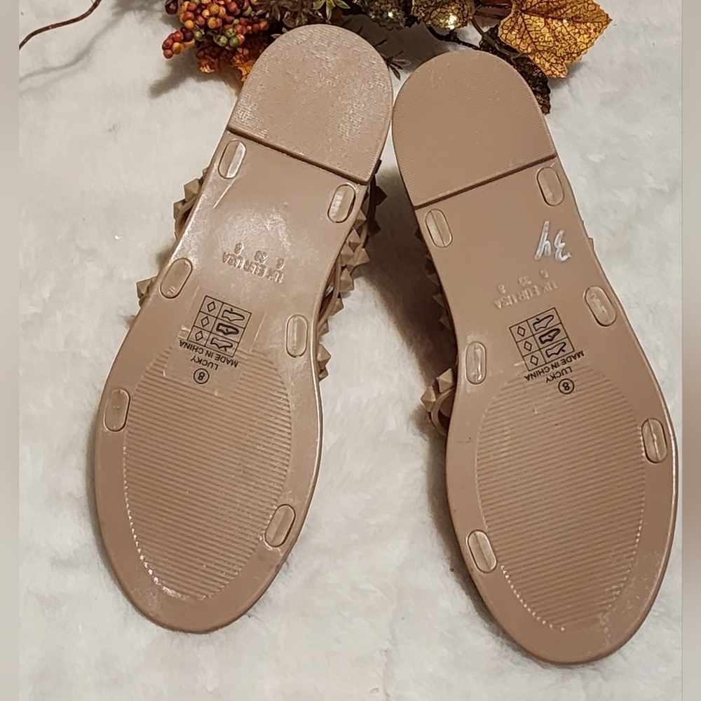 Studded Tan Sandals - Picture 3 of 5